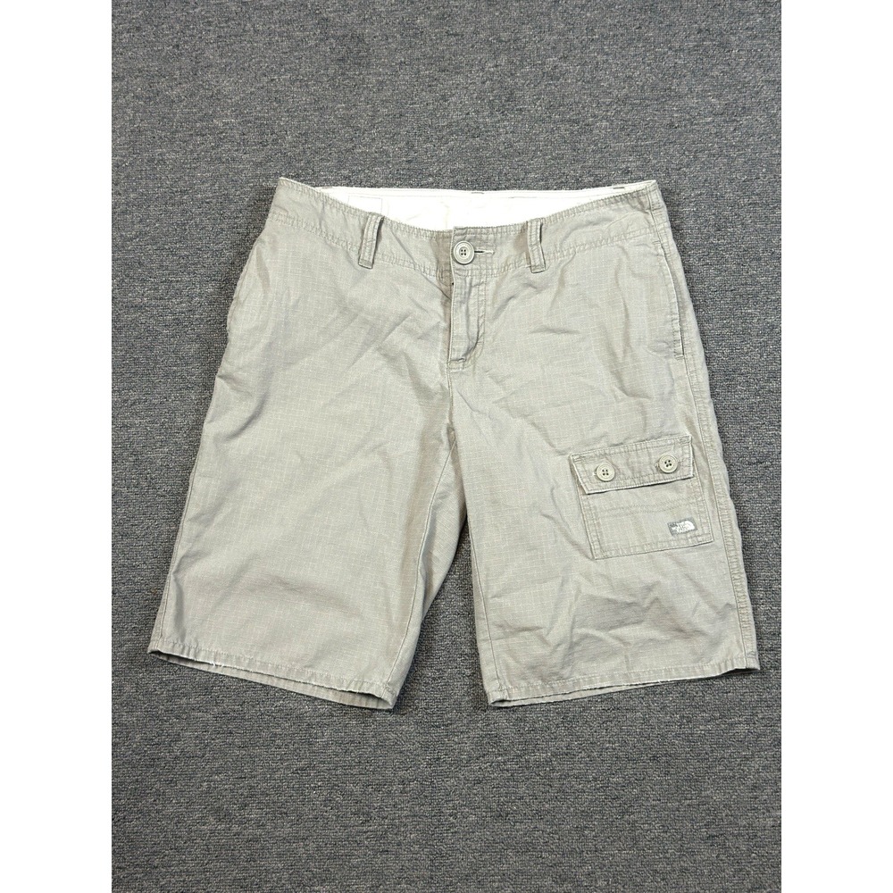 The North Face Cargo Shorts Women 8 Beige Ripstop Cotton Hiking Outdoor Gorpcore